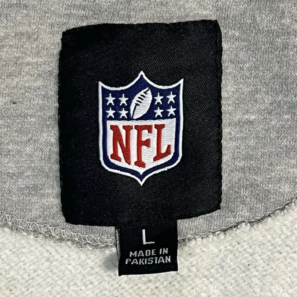 Green Bay Packers NFL Helmet Embroidered Sz L Gray Hoodie Full Zip Sweatshirt